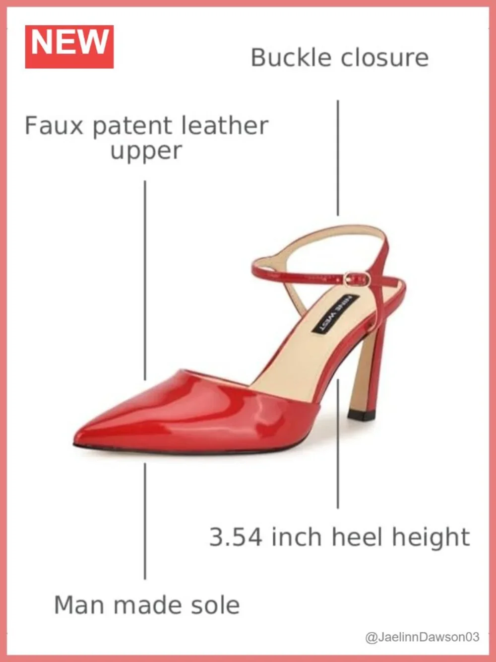 Nine West Dres Faux Patent Leather Pointy Toe Stiletto Heels Pumps Slip-On 3.54